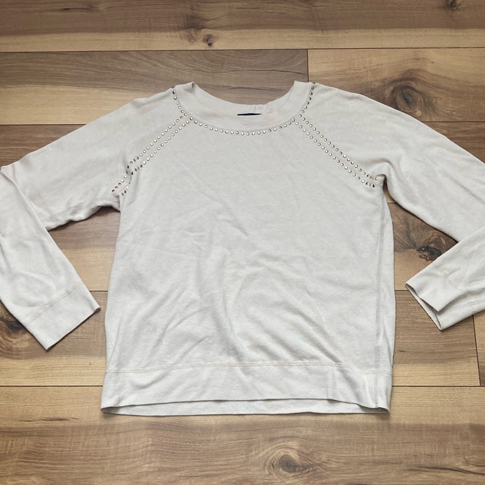 Monrow Studded Vintage Raglan Sweatshirt